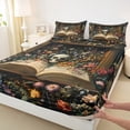 thumbnail image 3 of Homewish Flowers Skull Twin Sheet Sets 3pcs for Female Men Women,Retro Vintage Twin Fitted Sheet Microfiber,Gothic Style Breathable Flat Sheet,Microfiber Bedroom Decor, 3 of 7