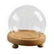 thumbnail image 4 of Campana redonda de vidrio transparente, contenedor decorativo tipo cúpula con base de madera, caja para bolas de nieve para figuras, flor de recuerdo. diámetro 10cm, 4 of 8