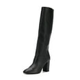 thumbnail image 2 of YDN Women Comfort Round Closed Toe Knee High Boots Pull On Wide Calf Classic Chunky Block Heels Fall Winter Dressy Shoes Size 8.5 Black, 2 of 4