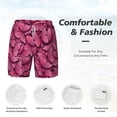 thumbnail image 6 of Picia Pink Butterfly pattern Mens Swim Trunks with Compression Liner Stretch Beach Shorts Quick Dry with Zipper Pockets No-Chafing Board Shorts-XX-Large, 6 of 9