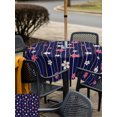thumbnail image 6 of Square Outdoor Tablecloth with Umbrella Hole Navy Blue Cherry Blossom Table Cloth Waterproof Patio Table Cover Farmhouse Romantic Petals Floral Zipper Tablecloths for Picnic Camping 54x54 Inch, 6 of 8