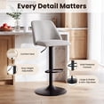 thumbnail image 5 of COLAMY Modern Adjustable Bar Stools, Set of 4 Swivel Kitchen Counter Stools, 25"-33" Height, Soft Fabric for 35"-45" Tables, Grey, 5 of 9