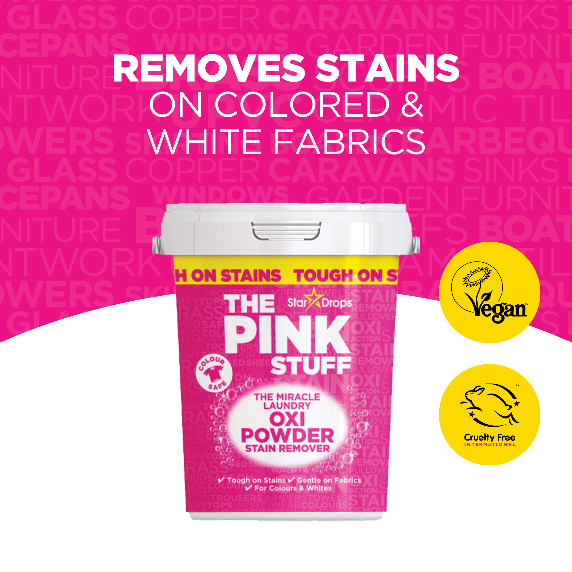 The Pink Stuff Miracle Laundry Oxi Powder Stain Remover, 1 Kg photo 3
