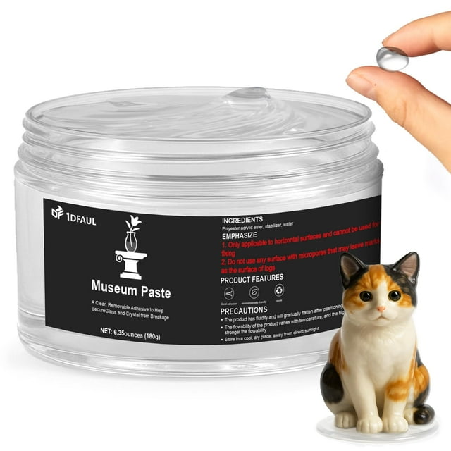 Gel fijador 1DFAUL 180 g transparente, pasta removible para museos