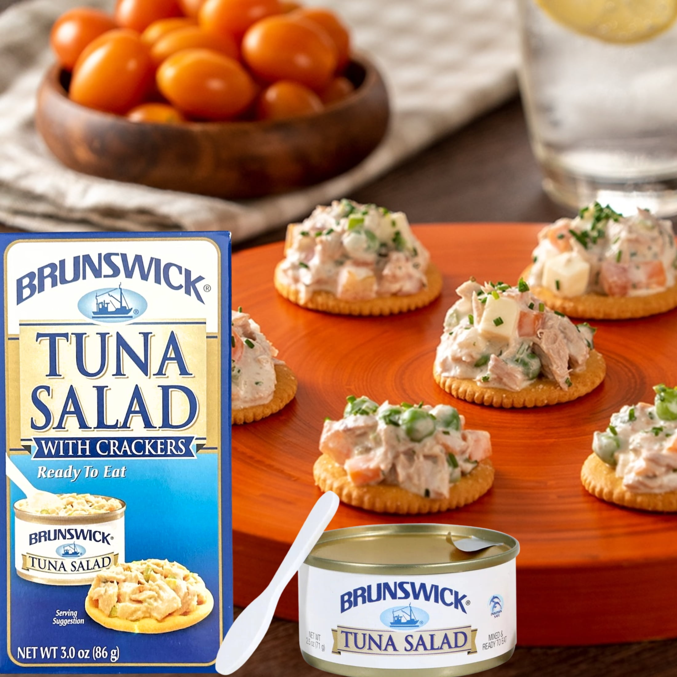 Ranch Lemon Pepper Tuna with Crackers 3.0 oz Plastic Spreader Spoon Included Ready to Eat Preservatives Convenient Healthy Canned Food Snacks Kit for Family Picnic School Lunches Gift Supplies 6 Pack