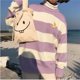 thumbnail image 3 of Mujeres Kawaii Ulzzang College Wind Candy Contraste Rayas Luna Suéter Ropa Zhivalor WMZY-677-2, 3 of 6