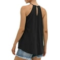 thumbnail image 4 of GORHGORH Women Summer Sexy Halter T-Shirt Pure Color Sleeveless Lace Stitching Casual Camisole Tank Top, 4 of 4