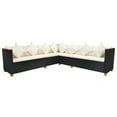 thumbnail image 3 of vidaXL 5 Piece Garden Lounge Set with Cushions Poly Rattan Black, 3 of 5