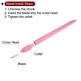 thumbnail image 5 of Uxcell High Speed Steel Plate Plastic Handle Art Craft Hobby Exacto Knife with Cap Pink, 5 of 6