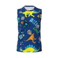 thumbnail image 6 of Lsque Dinosaur In Space Print Men's Cotton Blend Sleeveless Muscle Shirts (S-3XL)- Moisture Wicking, Odor Protection, UPF 30+,Small, 6 of 8