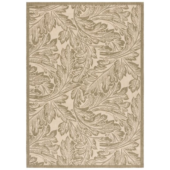 Safavieh Courtyard Connie Floral Indoor/Outdoor Area Rug, Natural/Olive, 5'3" x 7'7"
