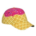 thumbnail image 6 of Picia Red Ice Cream pattern Trucker Low Profile Hat Men Women Baseball Cap Dad Hat Adjustable Unconstructed Plain Cap, 6 of 9