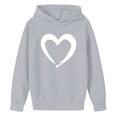 thumbnail image 5 of FAWUUDO Boys Girls Romantic Valentines Hoodie Long Sleeve Big Kids Casual Graphic Print Pullover Cozy Winter Fall Top Gray 7-8 Years, 5 of 6