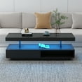 thumbnail image 2 of NEW Coffee Table with Storage, 51.2 inch Modern Center Table with 2 Drawers and Display Shelves, Accent Furniture with LED Lights for Living Room,Black, 2 of 8