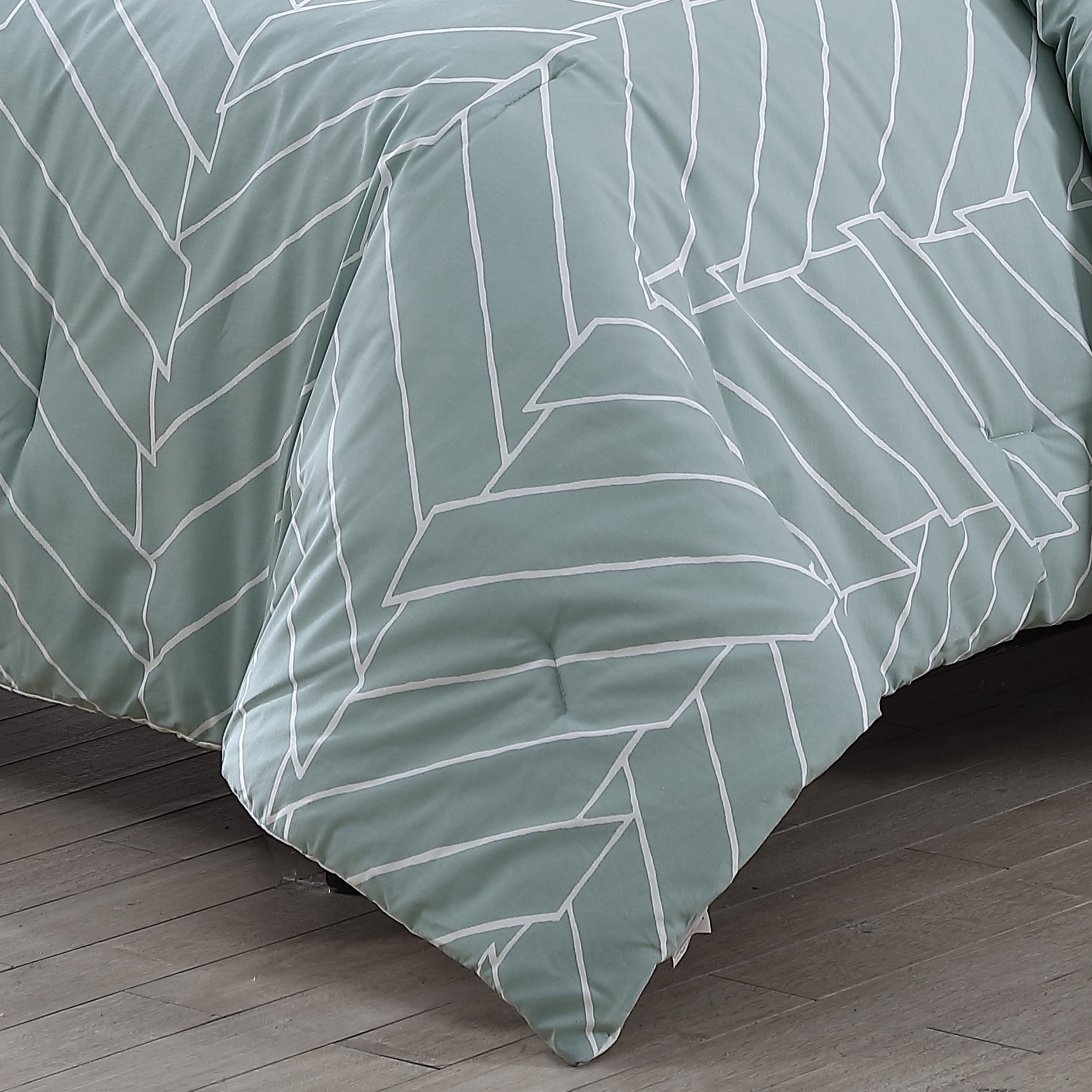 City Scene Ceres Collection Duvet Cover Set-100% Cotton, Reversible & Ideal for All Seasons, Softens with Each Wash, King, Mint