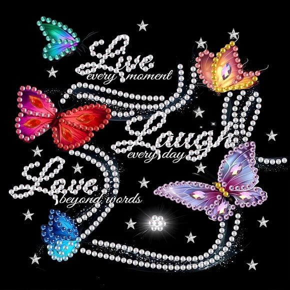 5D irregular diamond painting set, suitable for adults and beginners. A diamond painting set with five colorful butterflies, suitable for home wall decoration, 8*8 inches, 20*20cm, frameless.