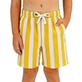 thumbnail image 2 of XINXIAOO Boys Athletic Shorts Summer Lightweight Yellow Stripes Active Boys Shorts for Basketball Gym with Pockets 11-12 Years, 2 of 4
