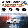 thumbnail image 2 of 2012 Scion xD Beam Wiper Blades Wipers w/1yr Warranty (Set of 2) (WiperBladesUSA), 2 of 5