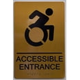 thumbnail image 1 of ACCESSIBLE Entrance Sign - Gold(Aluminium, Gold/Black,Size 6X9) The Sensation line, 1 of 4