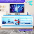 thumbnail image 4 of ChVans 80 Inch LED TV Stand with Charging Station,Modern Entertainment Center High Gloss Large TV Stand with Adjustable Shelves,Gaming TV Console for 80/85/90 Inch TVs,White, 4 of 9
