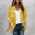 thumbnail image 2 of SELONE Long Cardigans for Women Lightweight 3/4 Sleeve Regular Open Front Cardigans Without Hoodie Flowers Beach Vacation Wear Multicolor L, 2 of 5