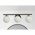 thumbnail image 7 of Robert Stevenson Lighting Lorne - Metal and Frosted Glass 3-Light Vanity Light, Matte Black and Brushed Gold, 7 of 7