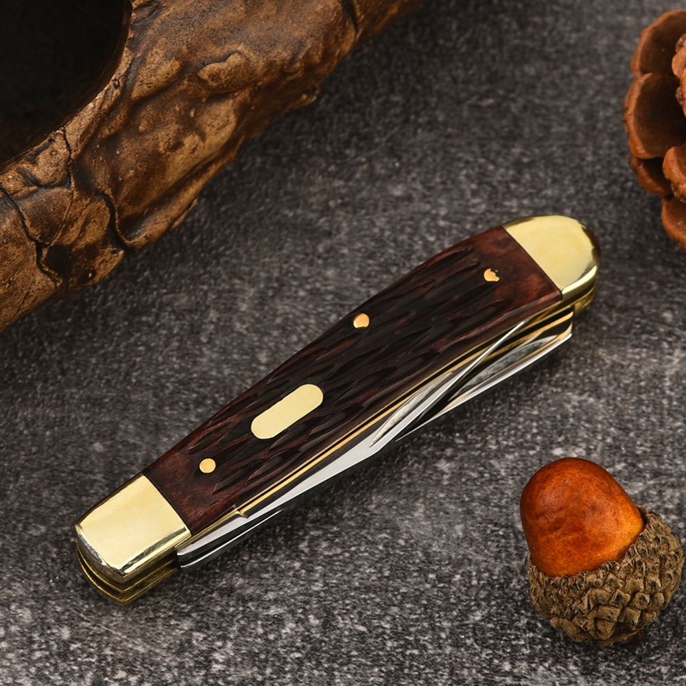Classic Multi-Functional Copper Folding Knife - Gift for Boyfriend Dad, Outdoor Essential
