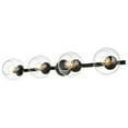 thumbnail image 2 of Living District Rogelio 4-Light Iron & Glass Bath Sconce in Black/Clear, 2 of 5