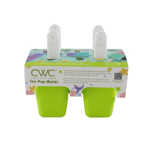 Embossed Sea Star Silicone Ice Pop Molds-4 Green