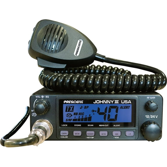 G3C32651LPresident Johnny III USA 40 Channel CB Radio 12 or 24V, Black