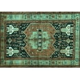 thumbnail image 1 of Ahgly Company Machine Washable Indoor Rectangle Abstract Turquoise Blue Contemporary Area Rugs, 2' x 3', 1 of 4