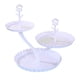 thumbnail image 2 of Soporte de postres de plástico blanco de 3 niveles - bandeja resistente de 12,2" para servir frutas y aperitivos para fiestas, bodas y decoración de mesa de centro, 2 of 6