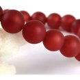 thumbnail image 2 of Natural Frosted Red Agate Gemstone 8mm Round Beads Stretch Bracelet 7" Unisex, 2 of 3