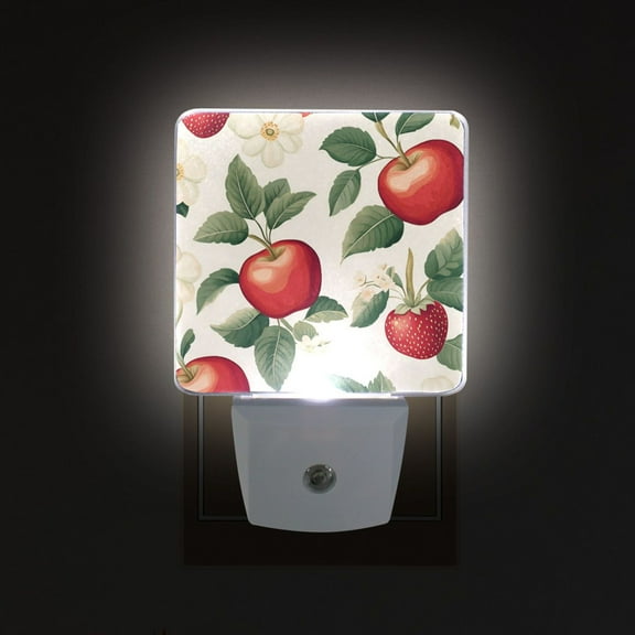 Yayeee LED Night Light for The Home Plug in With Light Sensors 2 Pack, Apples Flower Pattern
