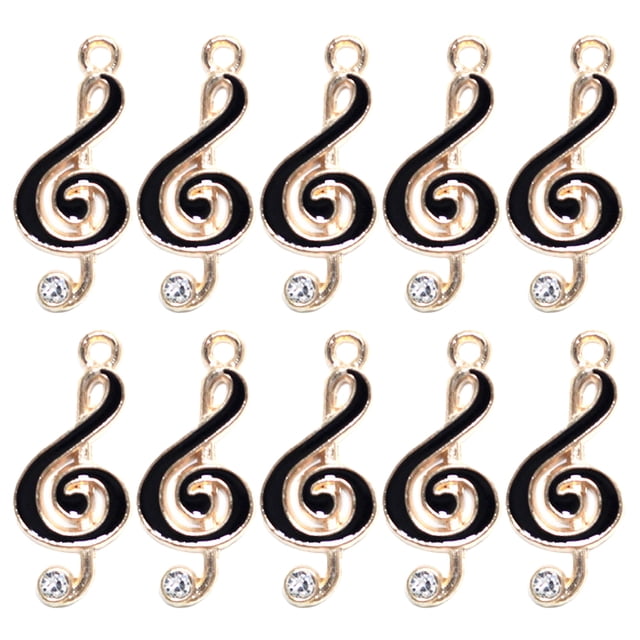 Shisuyan 10 pcs DIY Music Notes Charms Jewelry Making Musical Notes Charms Metal Music Symbol Charms