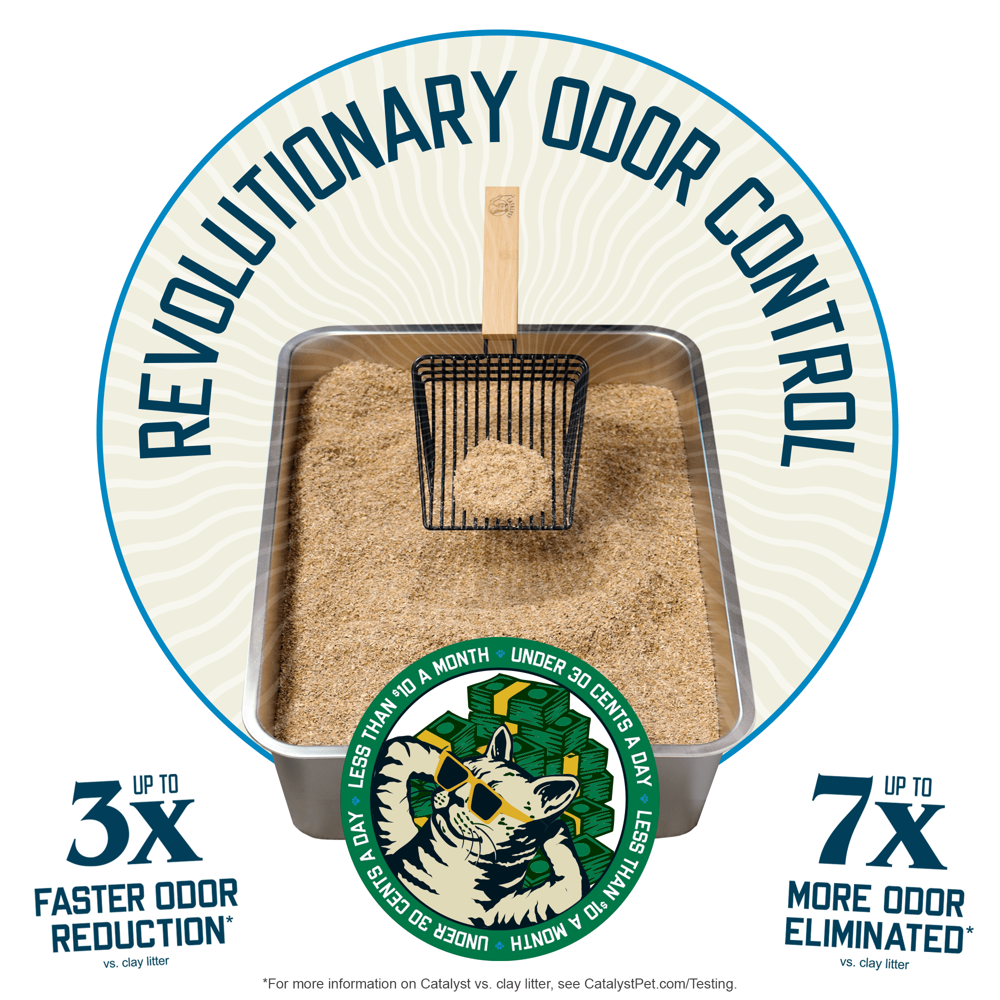 Catalyst Pet Softwood Natural Clumping Cat Litter Unscented Formula, 34 lb
