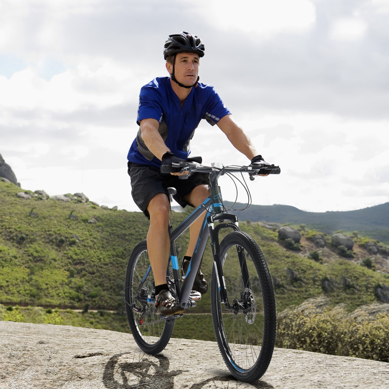 UBesGoo 26 inch Mountain Bike with 21-Speed, Dual Disc Brake, High-Carbon Steel MTB Bicycle, Blue