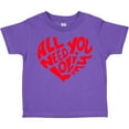 thumbnail image 3 of Inktastic All You Need is Love Red Heart Shape Boys or Girls Toddler T-Shirt, 3 of 5