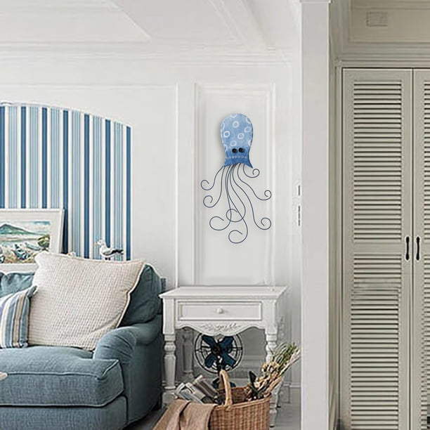 Escultura de pared Pulpo BLESIY Artesanía colgante Estilo marino azul