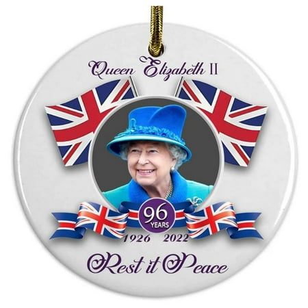 

Queen ElizaBPth II Memorial Ornament|2022 Queen Tree Branch Hanging Pendant for Sorrow Respect Expression|Queen ElizaBPth II Platinum Jubilee Decor for Windows Shelves Fireplaces