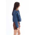 thumbnail image 4 of Corduroy Collar Dark Denim Jacket - Button-Up Casual Outerwear, 4 of 4
