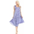 thumbnail image 5 of Sakkas Nora Sleeveless Embroidered Short Tie Dye Caftan Dress / Cover Up - 3-DustyBlue - One Size, 5 of 5