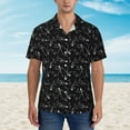 thumbnail image 2 of Pofeuu Cute Skull Print Hawaiian Shirt for Men Sleeves Casual Button Down Summer Beach Dress Shirts T-Shirts,Large, 2 of 7