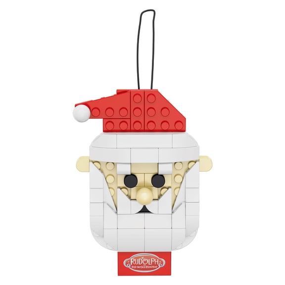 Brickcraft Rudolph the Red-Nosed Reindeer Santa Claus Decoration Brick Building Kit (74-Piece Set), Hanging Christmas Décor, Collectible Holiday Ornament