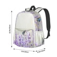 thumbnail image 6 of Rateoe Lavender and Butterfly Pattern Student Backpack,Backpack for School,Lightweight Bag,Travel Backpack,Outdoor Backpack,Large Capacity Backpack, 6 of 8