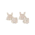 thumbnail image 2 of Cenuakty Toddler Baby Girls 2 Piece Outfits Adorable Heart Print Flying Sleeve Square Neck Tops and Shorts Set, 2 of 9
