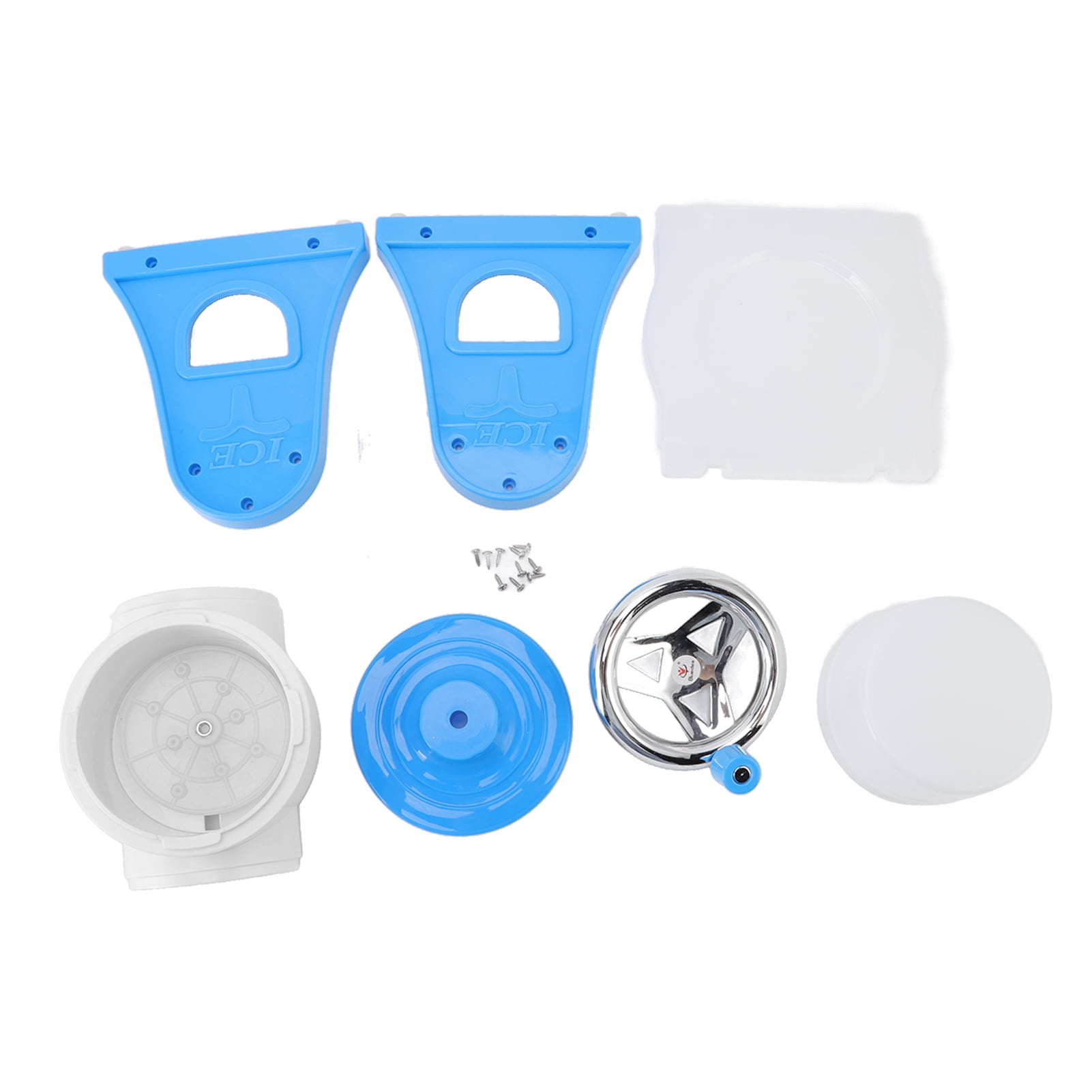 M Buder Hand Crank Shaved Ice Machine Stainless Steel Blades Portable Snow Cone Maker for Home Blue 11.2 inches / 28.5 cm