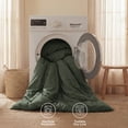 thumbnail image 2 of U by Bedsure 3 Pieces King Comforter Bedding Set, Dark Green Bed Comforter Set for All Seasons, 1 Lightweight Prewashed Comforter and 2 Pillowcases, 2 of 8