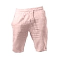 thumbnail image 2 of MSJUHEG Mens Shorts Men'S Shorts Able Solid Cotton Linen Shorts Shorts Men Pink 2Xl, 2 of 3