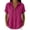 Hot Pink, variant on Short Sleeve Tops for Women Lightweight Cotton Linen Summer Tops Button V Neck Blouse Loose Fit Casual Vacation Shirts Clothes by Gbobgt Hot Pink L